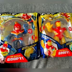 Heroes of Goo Jit Zu Marvel Captain Marvel Iron Man New BUNDLE